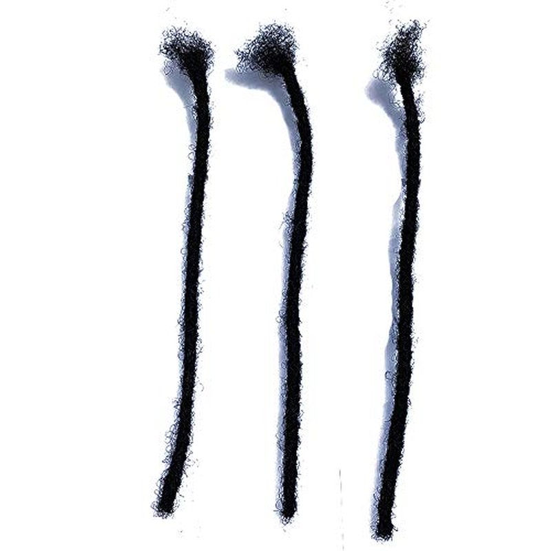 YONNA Human Hair Microlocks Sisterlocks Dreadlocks Extensions 20Locs Full Handmade (Width 0.4cm) 14inch Natual Black #1B