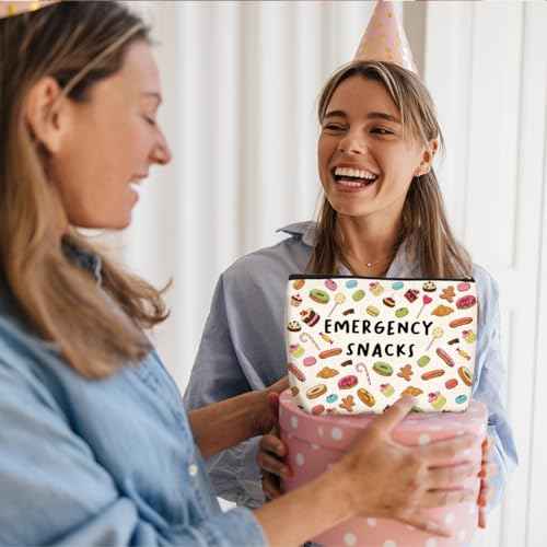 Snack Bags, Emergency Food Bag for Women Girls Trip Gifts Favors Travel Bags for Girls Friends Graduation Gifts for Besties Best Friend BFF Emergency Snacks Makeup Bag, Christmas Birthday Gift