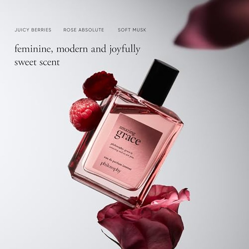 philosophy amazing grace eau de parfum intense - fruity & floral women's perfume - with notes of juicy berries, rose absolute & musk - long lasting fragrance