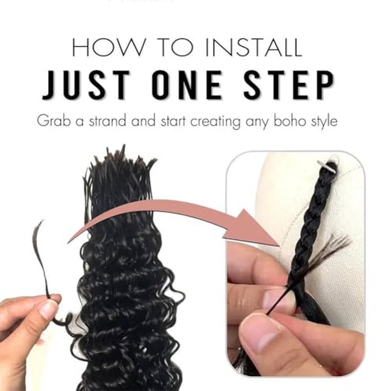 Pre Divided Bulk Human Hair for Boho Braids Deep Wave Bundles for Briding Brazilian Virgin Human Hair Curly Bulk Crochet Hair No Weft Extensions for Black Women 18Inch 640 Roots 200g