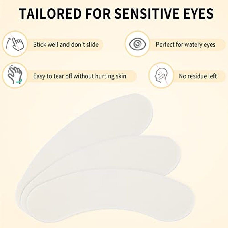100 PCS Foam Eye Pads for Lash Extensions, Under Eye Pads for Eyelash Extensions, Micro-foam Lash Patches Lint Free, Stick Well, No Tape Needed, Hypoallergenic