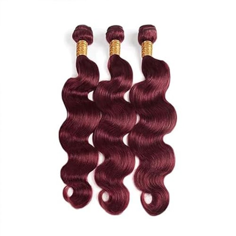 BilltiiWW 99j Burgundy Body Wave Bundles Wine Red Body Wave Bundles Brazilian Hair Extensions Weave Wet and Wavy Soft Silky for Woman 26 28 30 Inch