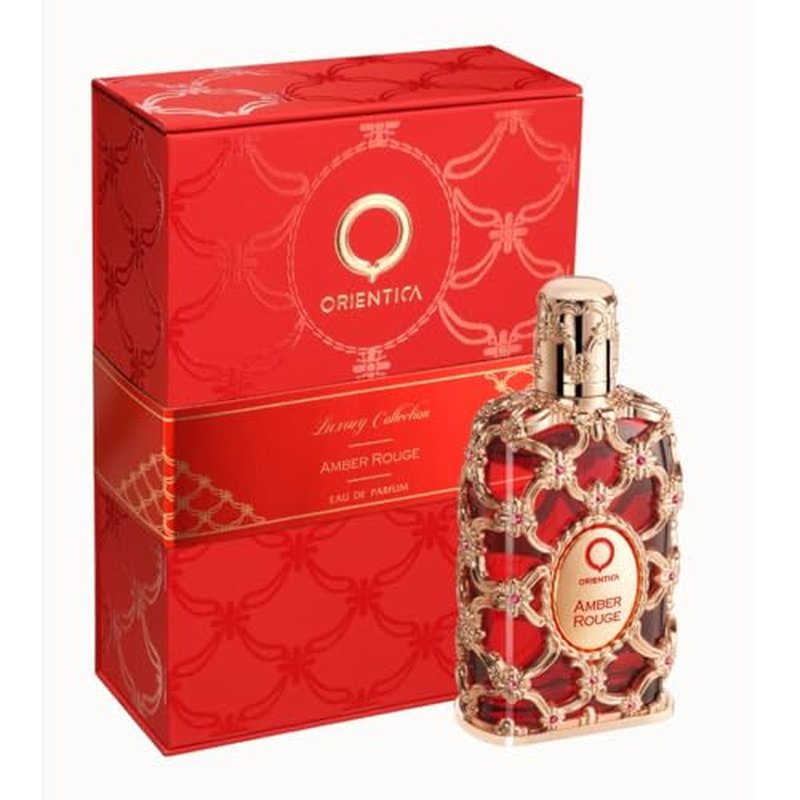 Orientica Luxury Collection Amber Rouge Eau De Parfum ? Woody, Amber, Saffron, Praline, Jasmine, Orange, Oak Moss, Seaweed ? Arabic Perfume for Men & Women ? 5oz / 150ml
