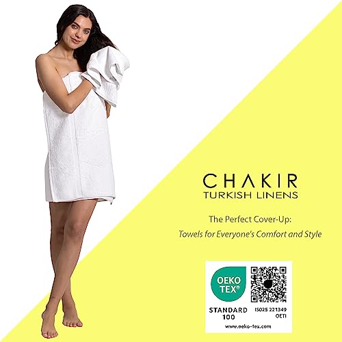 Chakir Turkish Linens | Hotel & Spa Quality 100% Cotton Premium Turkish Towels | Soft & Absorbent (4-Piece Washcloths, White)