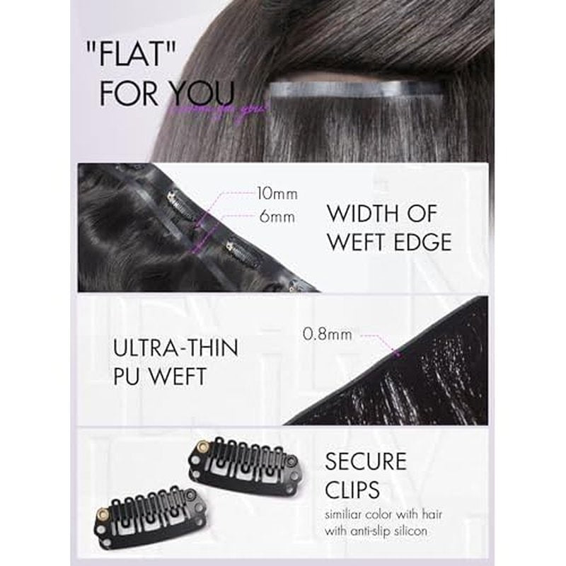 LUVME HAIR Human Hair Extensions Fullness with 1 Pack, 135g 9pcs Body Wave Natural Black Clip in Hair Extensions 100% Real Soft Human Hair Black Hair 16 Inch