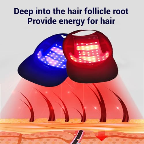 Hair Growth Cap, Red Light Therapy for Hair Growth & Regrowth,Wireless Laser Cap with 460nm/660nm / 850nm Wavelengths, for Men & Women