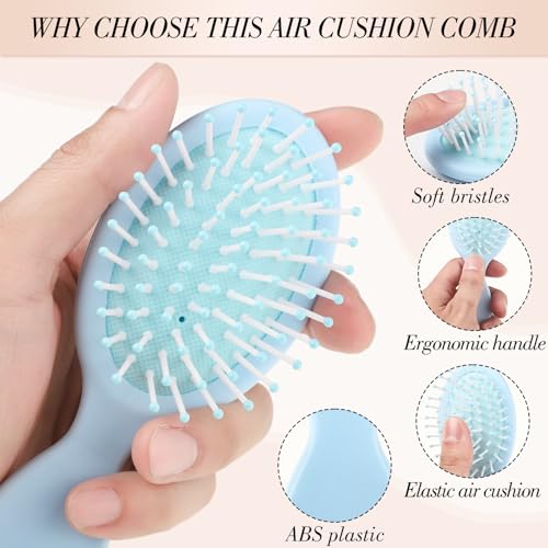 30 Pcs Mini Wet Hair Brush and Wide Hair Combs, Travel Detangling Brush for Most Hair Types Stocking Stuffers for Women Girls