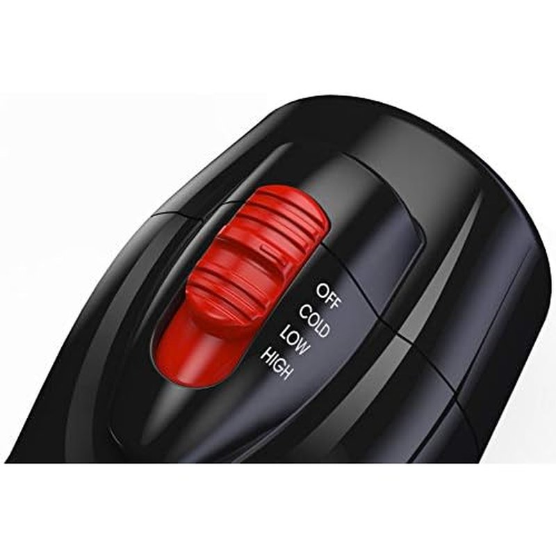 RED by Kiss Handle-Less 2200W Ceramic Tourmaline Hair Dryer, 3 Heat Settings, Pro Blow Dryer with Comb Attachment, Ionic for Frizz-Free Shine, Detangler & Straightening for 4C