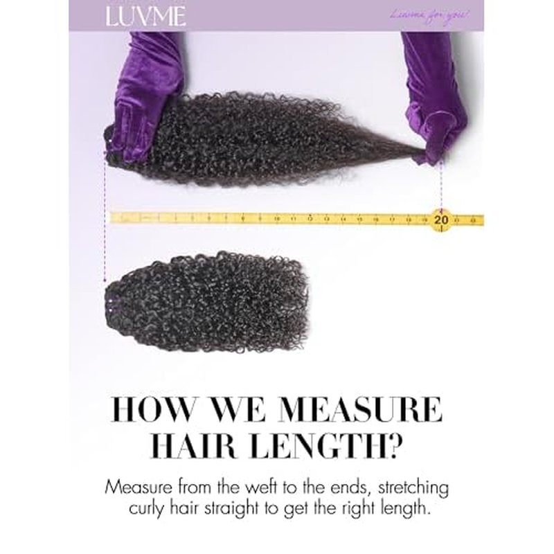 LUVME Real Human Hair Bundles 18 Inch Virgin Hair Messy Burmese Curly 1 Bundle Human Hair 100% Unprocessed 15A Grade Virgin Hair Quick Weave Extensions Natural Black