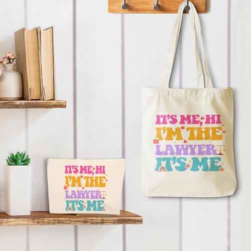 I'm the Lawyer, Lawyer Gifts, Legal Practitioner Gift£¬2PCS Makeup Cosmetic Bag Canvas Tote Bag Beach Bag for Shopping Work Office Gifts for Women Lawyer Paralegal Prosecutor Birthday Christmas
