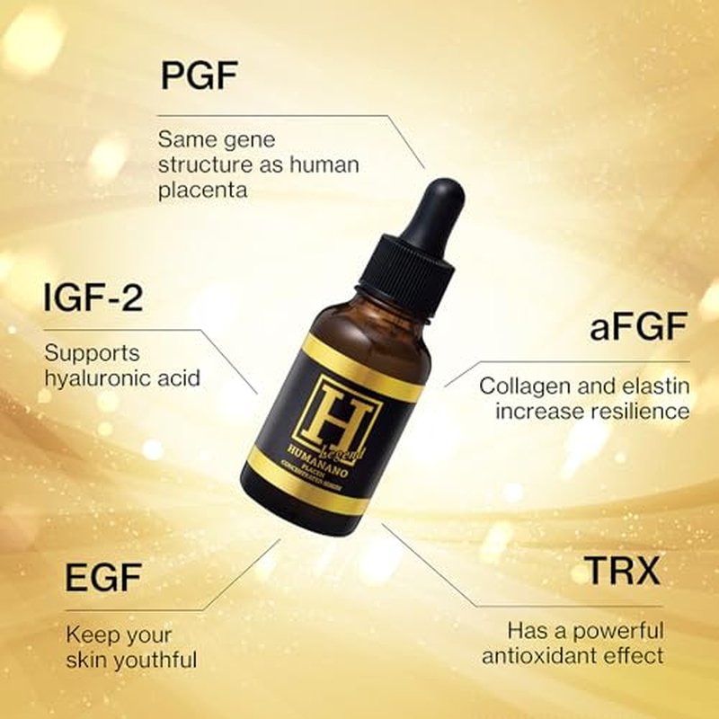 Japanese Placen Liposomal 200% Concentrated Serum, EGF, FGF, "HUMANANO", Paraben Free, Alcohol Free, Mineral Oil Free, Cruelty Free (1month 1.01 fl oz)