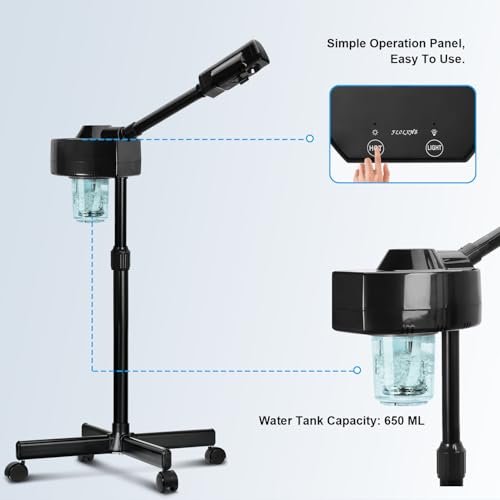 Professional Facial Steamer, Face Steamer with Hot Mist, Esthetician Facial Steamer Salon Spa Beauty Skin Care Equipment