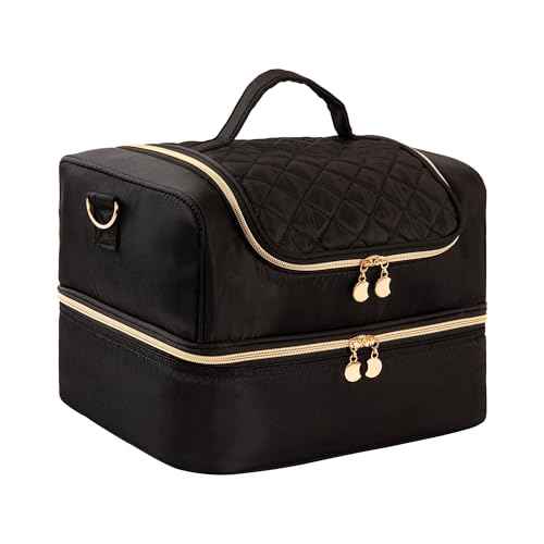 Nail Polish Organizer Bag Nail Case Holds 60 Bottles & Nail Lamp Gel Nail Polish Organizer Nail Kit Organizers Travel Nail Tech Carrying Case for Manicure Supplies (Black)