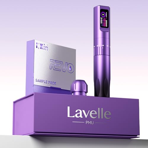 INKin PMU Machine with 6 Adjustable Stroke Lengths 2.0?3.5mm, Microblading Machine with 6 Memory Settings and 800mAh Battery, 130g Lightweight Lavelle Tattoo Gun for Brows, Lips, Eyeliner, SMP