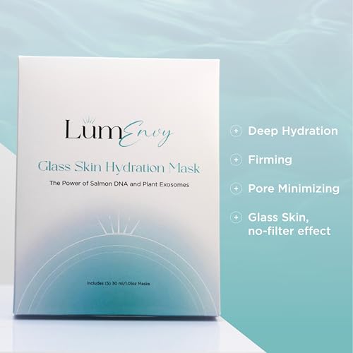 L?mEnvy Glass Skin Hydration Mask | Salmon DNA (PDRN) & Centella Collagen Face Mask - Deep Hydration, Pore Refining, Brightening & Firming Bio-Cellulose Facial Sheet for Radiant Glow