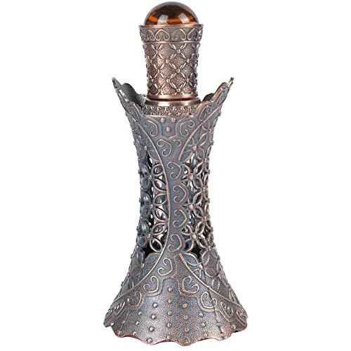 Nerien Essential Oil Dropper Bottle, Vintage Empty Refillable Cosmetic Container, Retro Fragrance Perfume Bottle, Hollow Ancient Glass Organizer for Home Travel Indoor Deocr, 15ML/0.51OZ, Bronze