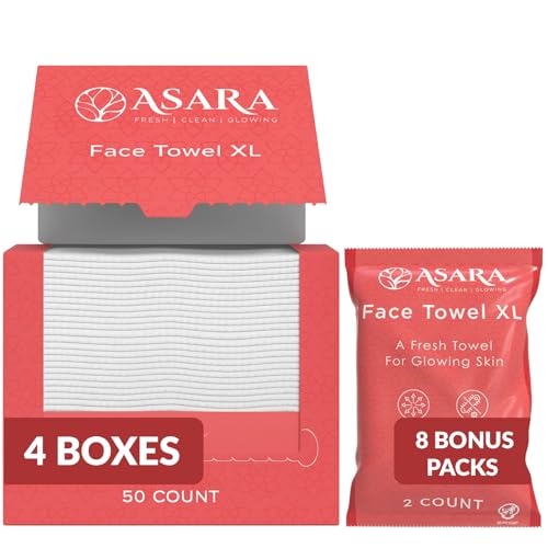 Clean Face Towels Disposable XL Facial Wipes | Add Water As a Makeup Remover | Sensitive Skin Face Towels | Organic Vegan Biodegradable - Clean Daily Towelettes (200 Count) | by Asara