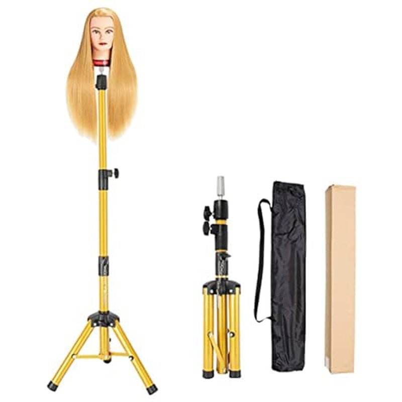 AliLeader Heavy Duty Wig Stand Tripod - 55 Inch Aluminum Adjustable Wig Stand with Rotatable Metal Head for Hairdressing & Exhibitions