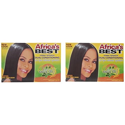Africa's Best No-Lye Relaxer Kit, Dual conditioning, Herbal Intensive, Superior Straightening and the Very Best Nourishment, Designed for Normal Hair Textures