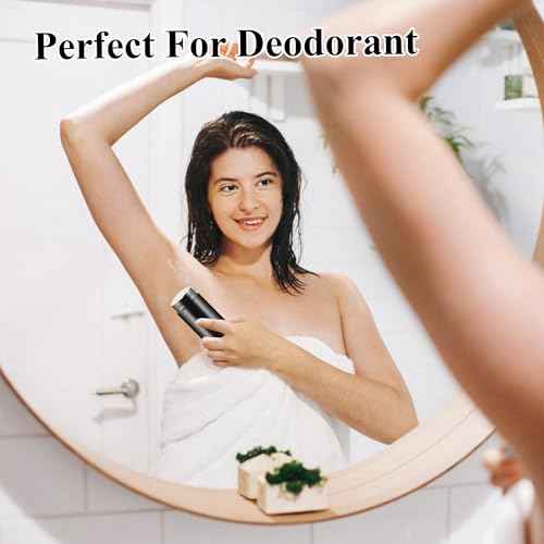 12 Pcs 30g/1oz Black Deodorant Containers Refillable Bottom Refilling Round Stick Plastic Twist Up Deodorant Bottles for DIY Chapstick Lip Balm Crayon