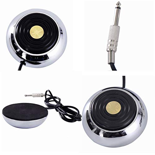 Foot Pedal and Clip Cord,New Star Tattoo 360 GEM Pro Stainless Steel Foot Pedal Switch Control and Tatto Clip Cord for Tattoo Machine Power Supply Tattooing Supplies Kits