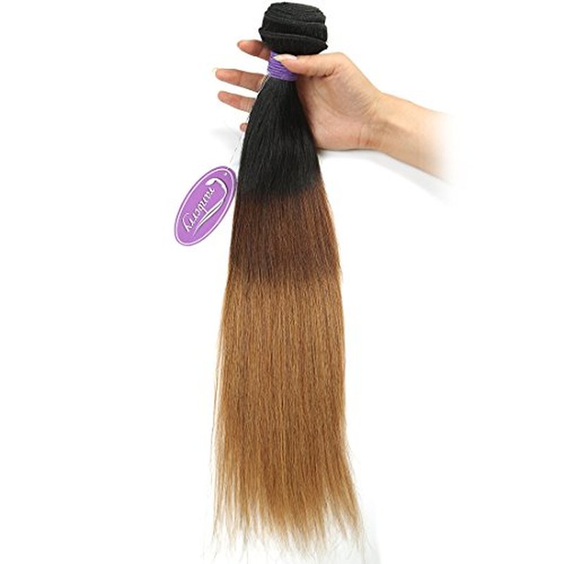 CRANBERRY Hair Brazilian Virgin Human Hair One Bundle 1B/4/30 Straight Ombre Hair 26inch Bundle 100% Unprocessed Human Hair Weave Extension Weft 95-100g/pc