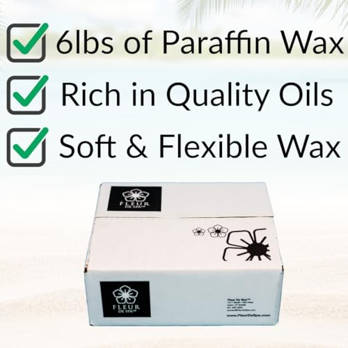 Paraffin Wax Refills 6lb by FLEUR DE SPA ? Made in USA ? Infused with Coconut & Jojoba Oils ? Moisturizing, Hydrating & Soothing for Hands, Feet & Body ? Spa & Home Use