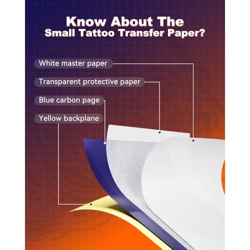 Phomemo Tattoo Stencil Paper 3.15" x 5.24" for TP31 Mini Tattoo Printer, 100 Tattoo Transfer Paper for Beginners/Enthusiast/Artists