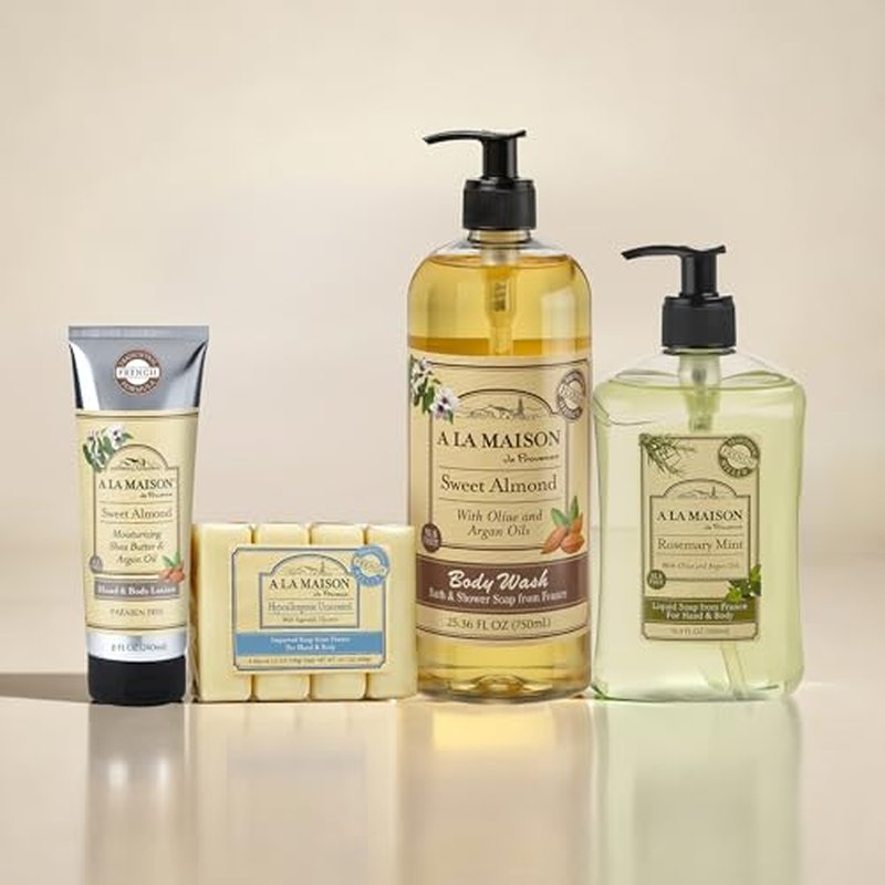 A LA MAISON Moisturizing Lotion, Sweet Almond - Uses: Hand and Body, Argan Oil, Pure Shea Butter, Essential Oils, Plant Based, Cruelty-Free, SLS and Paraben Free (8 Oz, 2 Pack)