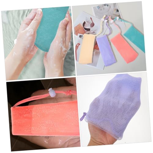 4pcs Soap Bar Shower Bag Lathering Mesh for Face Net Pouch Exfoliating