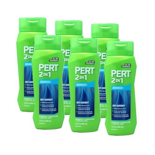 PERT 2 IN 1 Shampoo and Conditioner, Anti-Dandruff, 13.5 Fl. Oz (Pack of 6)