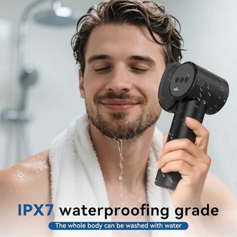 Ear Wax Removal with Hot Air Drying, 2-in-1 Electric Ear Cleaner, Ear Cleaning Kit with Dual-Compartment Design, Safe Water Ear Cleaner, 5 Pressure Modes & USB-C Cable, IPX7 Waterproof, Black