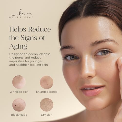 Bella Ciao 11-Piece Gentle Face Steamer Set with 2 Settings, At-Home Facial Spa Kit with Accessories, Facial Essentials, Includes Cleansing Brush and Blackhead-Remover Tools for Deep Pore Cleaning