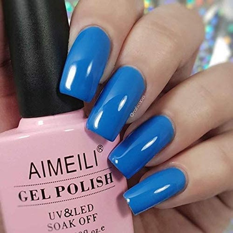 AIMEILI Blue Gel Nail Polish - No Wipe Matte Finish | Long-Lasting & Quick-Drying