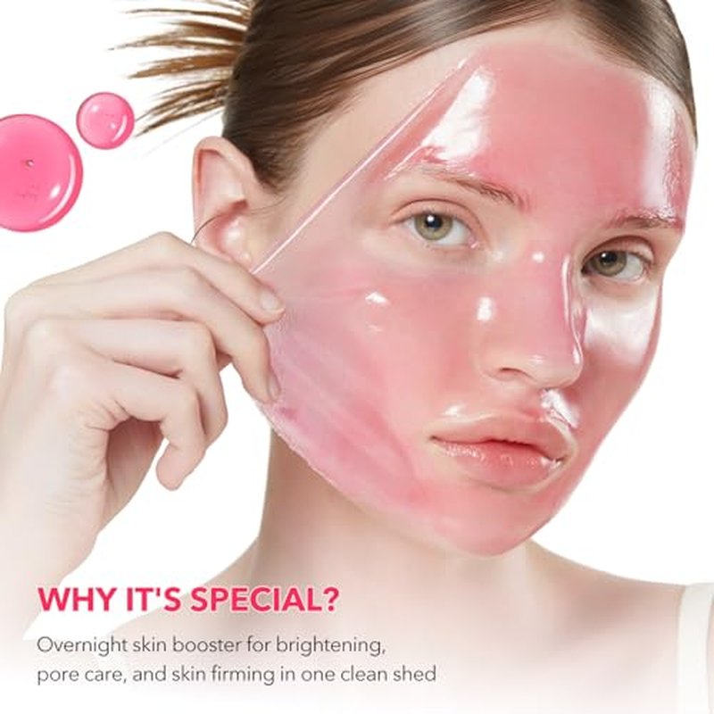 TXA Glass Skin Duo - Pink Capsule Gel Mask & Overnight Wrapping Mask for Radiant Skin | 4 Count