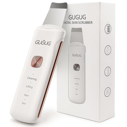 GUGUG Skin Scrubber 4-in-1 Waterproof Facial Spatula for Deep Cleansing, Blackhead Removal Tools, Pore Cleaner for Face