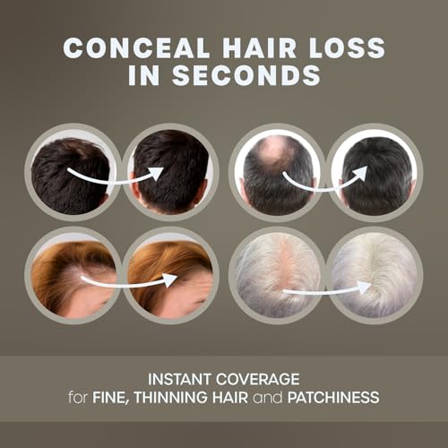 KAAL Hair Fibers - Refillable Hair Powder (27.5g, Black) to Instantly Conceal Thinning Areas for Men and Women