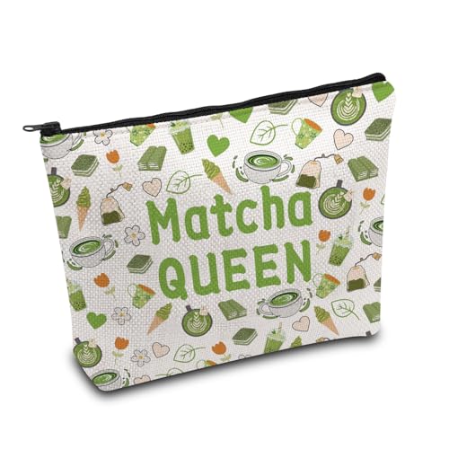 MAOFAED Matcha Gift Matcha Queen Cosmetics Bag For Women Matcha Lover Gift Tee Enthusiast Gift Zipper Pouch (matcha queen)