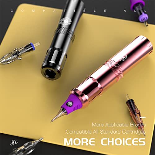 Dragonhawk S6 Tattoo Pen Kit, Rotary Tattoo Machine Coreless Motor Power by Mcore-C1, Tattoo Cartridges Needles Supply Kits for General Artists