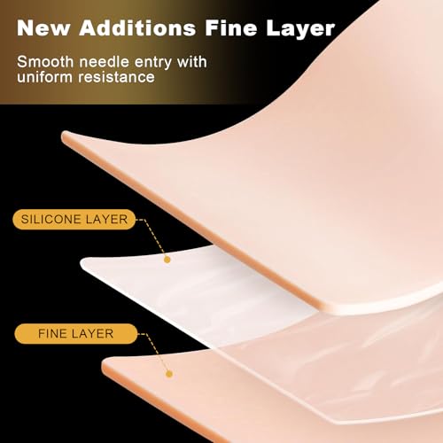 Premium Fake Skin Tattoo 3MM - Jconly 6Pcs Thick Tattoo Fake Skin Double Sides Tattoo Skin Practice, 8¡¿6 in Soft Silicone Tattoo Fake Skin for Beginners and Tattoo Artists, Quality Tattoo Skin