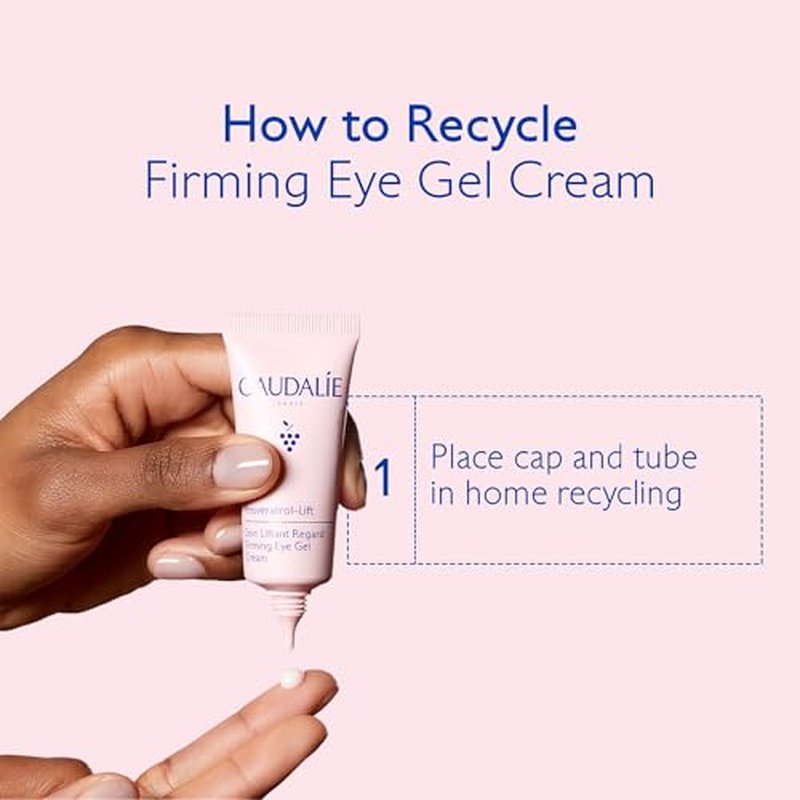 Caudalie Resveratrol-Lift Firming Depuffing Eye Gel Cream with Peptides, Hyaluronic Acid, and Vegan Collagen I - 15 mL