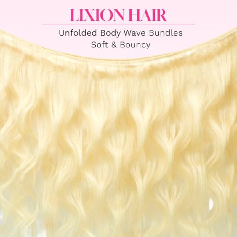 613 Blonde Human Hair Bundles 32 Inch Body Wave 613 Bundles 14A Grade 100% Unprocessed Brazilian Virgin Human Hair 1 Bundle Blonde Weave bundles 100g