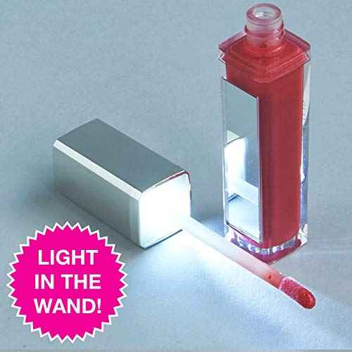 Love Light Lips Lip Gloss - Hydrating & Moisturizing Lip Makeup with Jojoba, Shea Butter, Vitamin E and Aloe. LED Light in the Wand and Mirror on the bottle, Cruelty-Free and Paraben Free (Bliss)