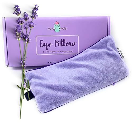 Mumu Wraps Lavender Aromatherapy Weighted Eye Pillow - Ideal for Sleeping, Yoga, and Meditation - Includes Extra Cover - Perfect Self-Care and Relaxation Gift for Women and Moms