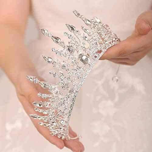 JWICOS Tiara Crown for Women Bridal Wedding Headband Hair Accessories for Birthday Prom Pageant Costume Party Wedding