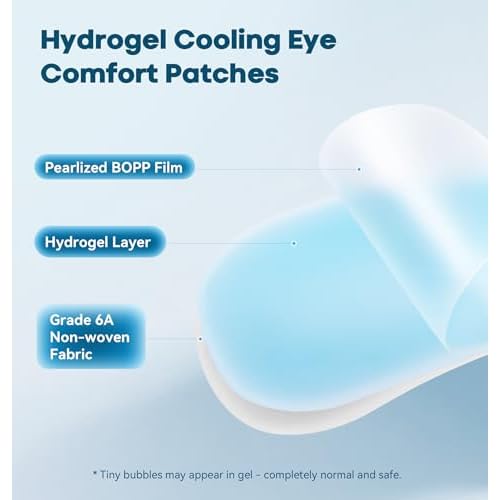 8 Packs Hydrogel Eye Mask Disposable Cold Therapy Sleep Mask Soothing Headache Relief Dry Eye, Stress Relief Eye Fatigue, Cooling Eye Masks Cool Masks for Puffy Eyes Travel Essentials
