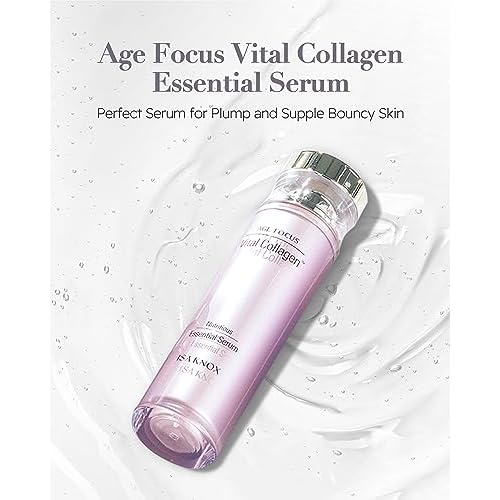 ISA KNOX AGE FOCUS VITAL COLLAGEN Essential Serum (2.4fl oz) - Korean Skin Care, Ampoule by LG Beauty. Hydrolyzed Collagen, Vitamins C, B12 & E