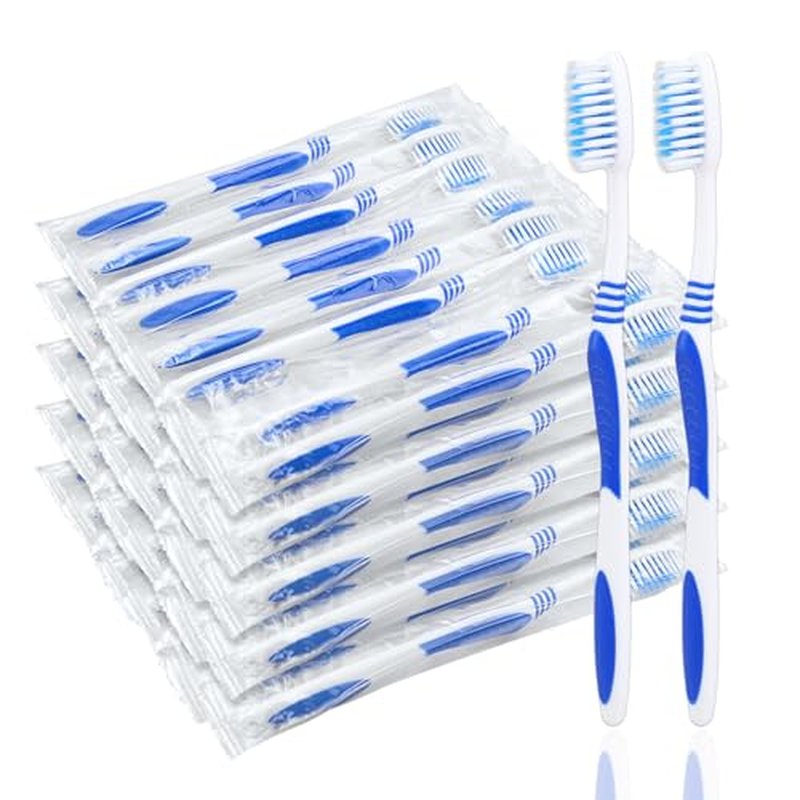 500 Prepasted Disposable Toothbrushes Individually Wrapped Pre Pasted Toothbrushes Soft Bristle Travel Tooth Brush Single Use Wrapped for Hotel, Camping, Travel and Gift for The Homeless