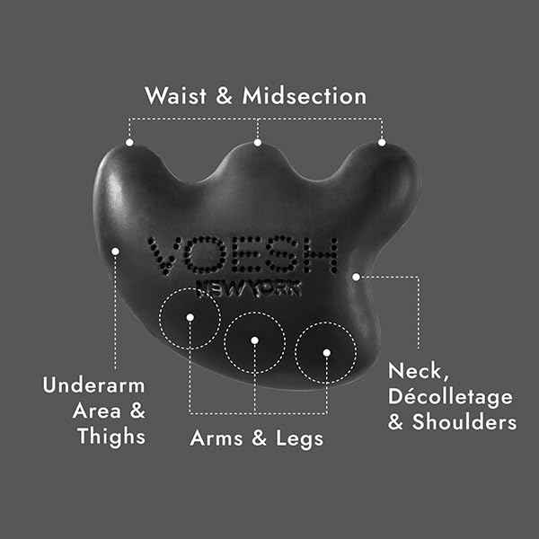 VOESH Gua Sha Cleansing Bar - Niacinamide, Vegan Probiotics, Rosemary Oil & Charcoal Powder - Cruelty Free, K-Beauty Korean Skincare Clean Ingredients & Organic Extracts - (3.7oz Bar)