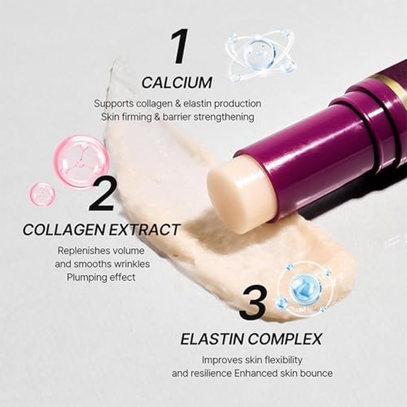 Cemenrete Calcium Multi Balm, Collagen Moisturing Stick, Anti-aging, Sagging, Wrinkles, Hydrating, Almond & Vitamin E for Lip Balm Eye Cream Neck